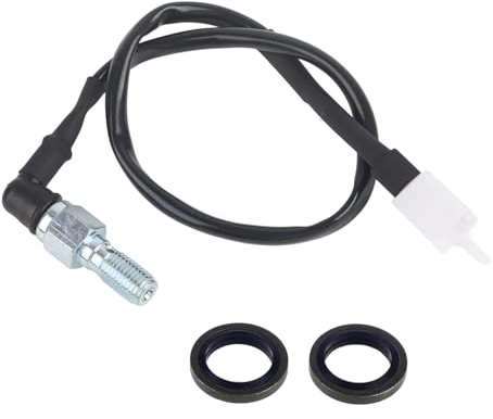 Leiwee Interruttore Luce Freno Posteriore, Freno Idraulico Posteriore con Filettatura M10 x 1mm, Interruttore Pressione Idraulica per Moto, Universale (Nero)