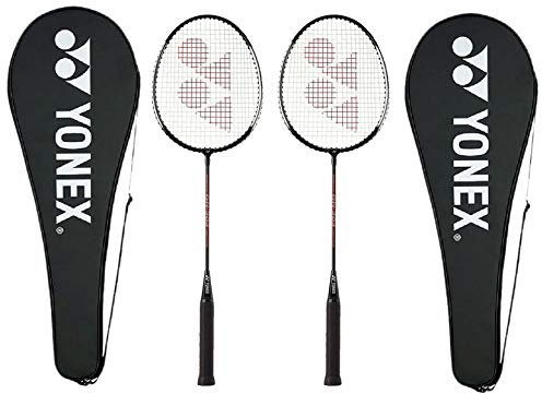 Yonex GR 303 Combo Badmintonschläger mit Vollbezug, 2er Set (schwarz)