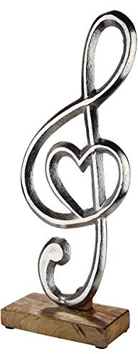Gilde Chiave Cuore su Supporto in Legno di Mongo in Alluminio