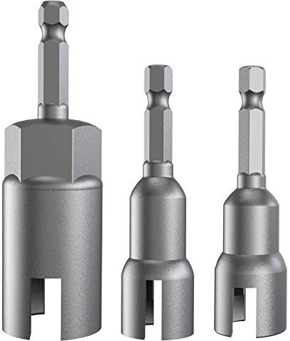3er-Pack 1/4-Zoll-Sechskantschaft, Power-Flügelmuttern-Set, Schlitz-Flügelmuttern, Bohrer-Steckschlüssel, Werkzeug-Set, Bohrer für Panel-Muttern, Schrauben, Augen-C-Hakenschraube