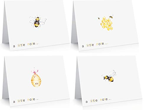 12 x Simple Premium Bee Note Cards Made from Recycled Paper