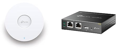 TP-Link Contrôleur OC200 + TP-Link Omada EAP653 Point d'accès WiFi 6 AX3000 planfonier, 1 port Ethernet Gigabit support PoE+, Itinérance transparente, Omada Mesh