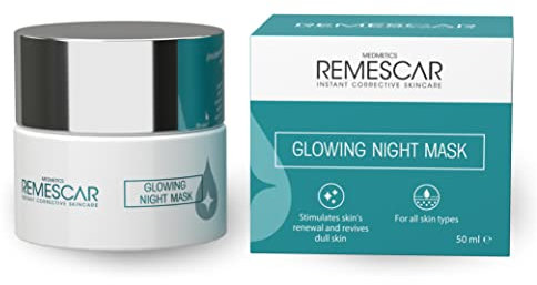 Remescar Maschera Viso Notte Illuminante 50ml – Maschera Notte Idratante ed Esfoliante con Effetto Lifting – Skincare per Pelle Luminosa, Liscia e Rimpolpata