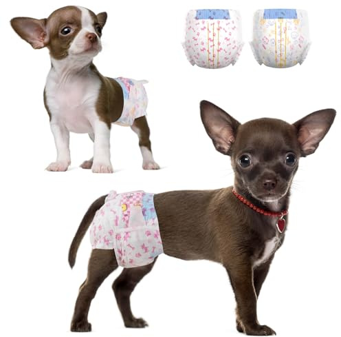 Dono Lot de 24 couches pour chats, pour chiennes, avec indicateur d'humidité, pour incontinence, chaleur, règles, urines irritantes, taille XS