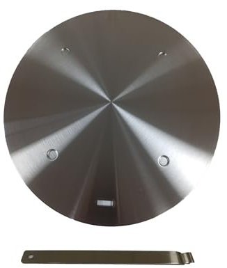 Piastra di conversione per piano cottura a induzione in acciaio inox, diffusore di calore a gas, piastra adattatore a induzione con manico rimovibile per fornelli a gas elettrici da 28 cm