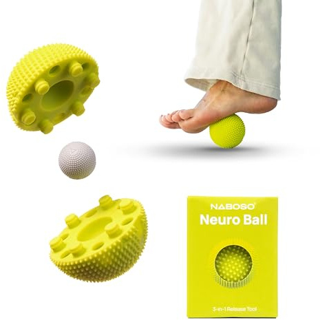 NABOSO Original Neuroball - Neurowissenschaftlicher strukturierter Fußmassageball, professionelles myofasziales Entriegelungswerkzeug für Plantarfasziitis Linderung und Erholung