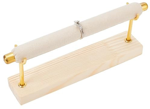 Barlone Ringhalter Ringständer Aus Samt, Ring Schmuckständer Holz, Abnehmbares Schmuckhalter Für Ringe Kunsthandwerk Schmuckaufbewahrung Display, 21x8x4 cm