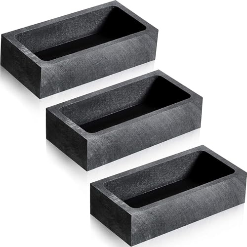 3Pcs Graphite Ingot Mould, Smelting Casting Moulds for Casting, Metal Cast Mould for Silver Gold Melting Casting Refining Crucible Copper Brass