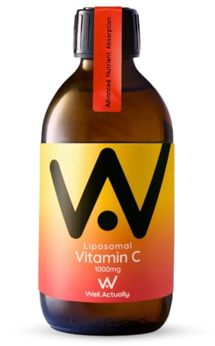WELL ACTUALLY Liposomal Vitamin C 1000mg – High Strength Liquid VIT C Supplement - Immune System, Skin, Collagen, Brain & Energy Support - Vegan, 250ml - 50 Servings | Fruit Fusion