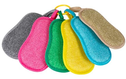 EcoClean - Éponge Microfibre - Ultra-Absorbante - Réutilisable - Lavable - Antibactérien - pour Vaisselle/Cuisine/Salle De Bain - Toutes Surfaces - Lot De 6