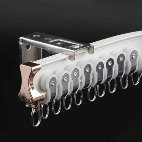 CWCQGH Binario per Tenda da soffitto, Binario per Tenda Pieghevole, Montaggio a soffitto o a Parete, Guide Flessibili per aste per Tende per finestre ad Arco, Set di binari per,Wall Mount-1.6m/5.2ft