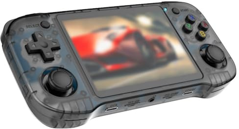 Gettimore Retro R46H Handheld Game Console, 4.5-inch HD IPS Screen, Open-Source Linux System, ABS Construction, Compact Design for Portable Gaming