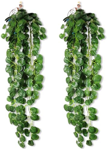 2PCS Piante Artificiali da Appendere Decorazione per Piante Artificiali Piante Pendenti in Plastica Senza Manutenzione Piante Pendenti da Parete per Interni ed Esterni Decorazioni Verdi Riutilizzabili