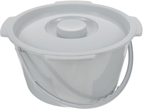 PAMINGONO Orinal Orinal Cómodo y Estable de Plástico Portátil para Adultos con Tapa y Base Plana Adecuado para Ancianos y Embarazadas Baño