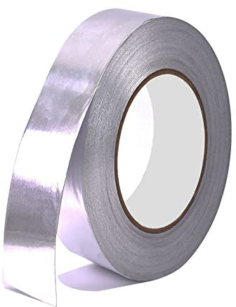 senvenelec- Cinta adhesiva de aluminio de 20 mm x 50 m - Autoadhesiva y resistente al agua y al calor - Ideal para sellar, reparar y aislar, Cinta de aluminio plateada - 1 rollo