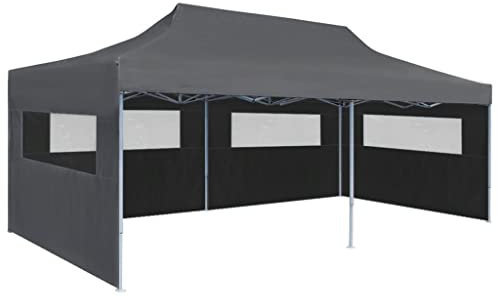 INLIFE Tente de fête pop-up avec parois latérales pliable 3 x 6 m Anthracite