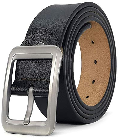Yahaobelt Mens Belts Leather for Jeans Dress Genuine Leather Tan Belts for Men Size 105cm-165cm Width 1.5 Black (150cm for Waist 52-54,Black 5)
