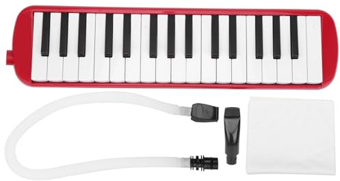 IRIN Melodica Instrument de Musique à Vent à 32 Touches avec un Beau Design Compact et un Embout de Cornet pour Sac D'entraînement Débutant (Rouge)