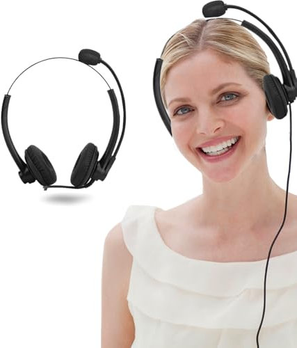 Cocoarm A26-RJ Customer Service Headset Noise Canceling Telephone Headphone Professional Microphone Call Center Adjustable Length Call Center Headset