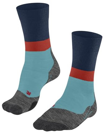 FALKE Men's TK2 Explore M So Wool Thick Anti-Blister 1 Pair Hiking Socks, Blue Turquoise 6206-O, 5.5-7.5