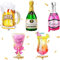 KGDUYC 5 Stück Champagner Luftballons, Folienballon Champagner, XXL Bier Ballons, Riesen Wein Flaschen Heliumballon, Whisky Flasche Weinglas für Geburtstag Urlaub Hochzeit Bierthema Party Dekoration