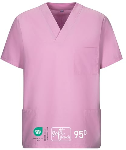 EXNER Medizinischer Schlupf-Kasack, OP-Kasack, Unisex, für Krankenpflege, Altenpflege, Farbe Flieder, Größe 7XL