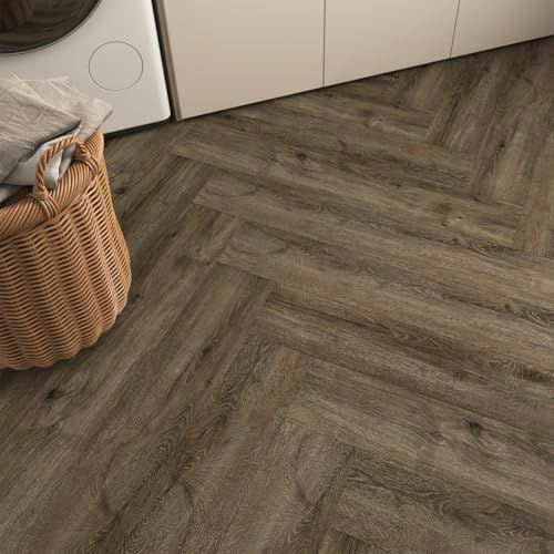 LaCheery 36 Piezas Suelo Vinilico Madera Natural Suelo Vinilo Autoadhesivo Baño 90cm x 15cm Impermeable Revestimiento de Suelos de PVC para Salón Cocina Roble Marron Losetas de Vinilo Adhesivas