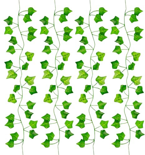 Lierre Artificiel, Feuillage Artificiel Guirlande Feuilles Artificielles pour Mariage Cuisine Jardin Balcon Chambre Décoration Murale Lierre Artificiel Exterieur