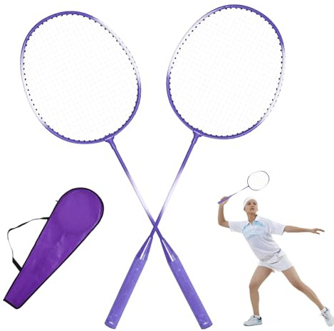 Raquette De Badminton - Ensemble De Raquettes De Badminton Pour 2 Joueur - Ensemble De Raquettes De Portables En Alliage Pour Adultes - Équipement Léger Complet Pour Et Adolescents Sports De Plein Air