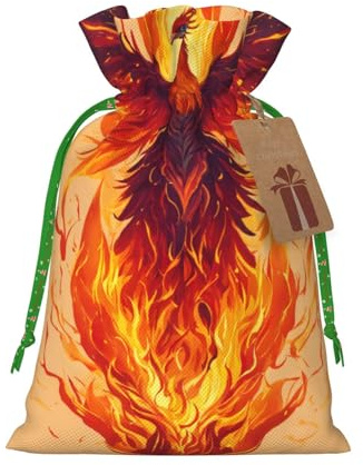 Bolsas de regalo con cordón de Navidad con estampado de fénix, saco festivo de Navidad, fiesta de cumpleaños, embalaje de regalo