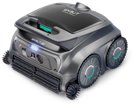 WYBOT B1 - Robot da Piscina a Batteria per Piccole Piscine, Leggero e Intelligente, con Controllo App, Copertura da Parete e Pavimento, Due spazzole Laterali, Fino a 100 Minuti, Grigio-Verde