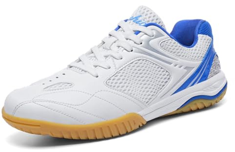 JiuQing Badmintonskor för män halkfria pickleball-sneakers för bordtennis | Lättvikt, andningsbar, gummisula, ovandel i mikrofibermesh, Courtskor, volleyboll- och squashskor för kvinnor