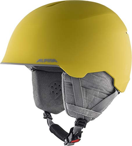 Alpina MAROI JR - Sicherer, Bruchfester & Individuell Anpassbarer Skihelm Für Kinder, Curry-Grey matt, 51-54 cm