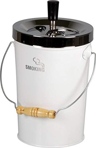 XXL Drehascher Aschenbecher Smoking weiß-chrom inkl. Lifestyle-Ambiente Tastingbogen
