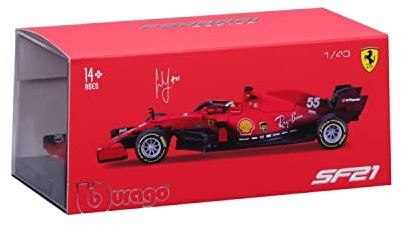 Burago- May Cheong GROUP-BBURAGO-1/43 Formula 1-con Casco #Sainz-Veicolo per Bambini dai 3 anni - 36828S, 36828S, 1/43 Ferrari-SF 1000-#SANZ 2021