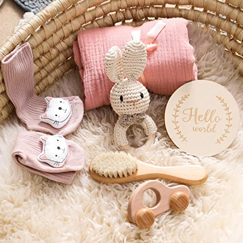 Youuys 6-i-1 set babypresent till födseln pojke och flicka (kanin)