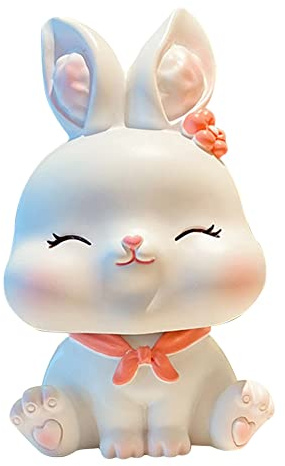 Asudaro Mini Kaninchen Ornament, Realistisches Auto Hasen Figuren Autoverzierung Wackelkopf Kaninchen Spielzeug Ornamente Harz Figur Skulptur Ornament Für Auto Home Office Wohnzimmer Dekor Typ B