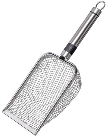 Fukamou Katzenstreu Schaufel, Katzenstreuschaufel Aus Edelstahl, Langlebige Metall Katzenklo Schaufel, Für Haustier Katzen Kätzchen