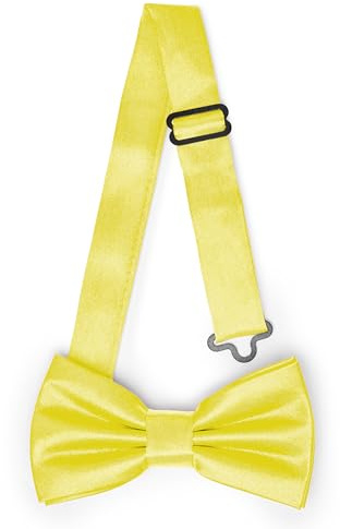 Ladeheid Nœud papillon pour enfants garçons - Pré-noué, bande réglable, design brillant, idéal pour mariage, anniversaire, rentrée scolaire - Résistant et élégant BKS (10cm x 5cm, Jaune)