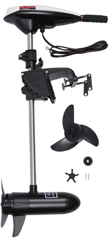 Moteur hors-bord électrique 45LBS 12V pour différents types de petits bateaux, tels que kayaks, canoës, annexes et bateaux pneumatiques 552W