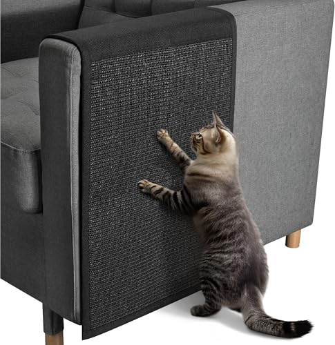 Navaris Tappeto Tiragraffi per Gatti - Tappetino Tiragraffi per Gatti Grandi e Cani - Tappeto Tira Graffi in Sisal 130x45cm Protezione Divano e Mobili