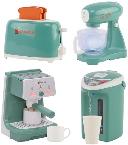Electromenager Cuisine Enfant avec Bruit Mini Mixeur Jouet Cafetiere Ustensile Grille Pain Accessoire Exterieur Petit DéJeuner Kit Appareil pour La Pause Café Ensemble Marchande 18 Mois 2 3 6 8 Ans