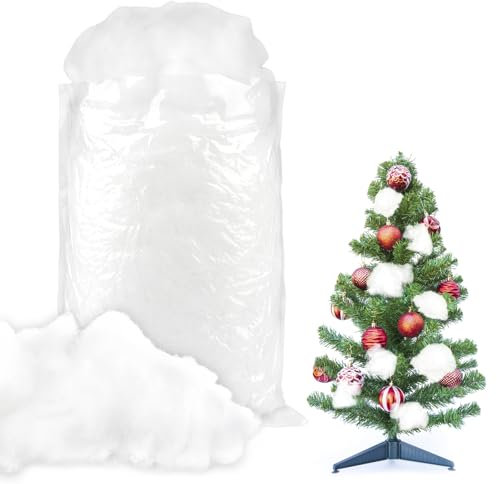 Fluffy Fake Snow Blanket for Christmas Village Decorations, Soft Artificial Snow for Indoor & Outdoor Winter Wonderland Scenes, Perfect for Holiday Displays & Festive Decor