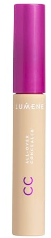 LUMENE CC Color Correcting All-Over Concealer | Lightweight, Buildable Medium Coverage | Evens Tone & Brightens Complexion | Shade 0.5 Light | Vegan | 8.5 ml