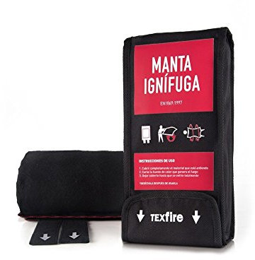 TEXFIRE | Manta Ignífuga apagafuegos con Funda Textil. Certificación Norma UNE EN 1869. Marcado CE y Fabricada en España. Cumple RIPCI.