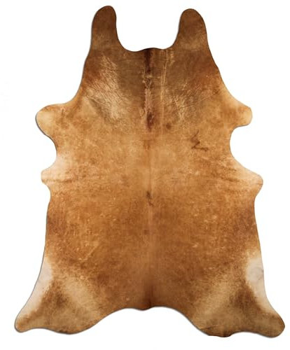 Livorio Premium Kuhfell Teppich - helles Champagner/Light Champagne - einmaliges Naturprodukt aus Südamerika | Rinderfell | Echtfell