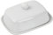 Pagezol Butter Dish with Lid, Ceramic Butter Dish, Cheese Dish, Small Covered Butter Container with Handle, Butter Storage Holder, White Butter Tray for Countertop Fridge Farmhouse, 16.2 x 13 x 8 CM