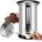 Homtone Gastro Kaffeemaschine mit Rundfilter 120 Tassen/18L, Doppelwandig Groß Edelstahl Industrie Kaffeemaschine mit Zapfhahn für Party, Heißwasserspender für Kaffee, Tee, 1500 W (Silber)