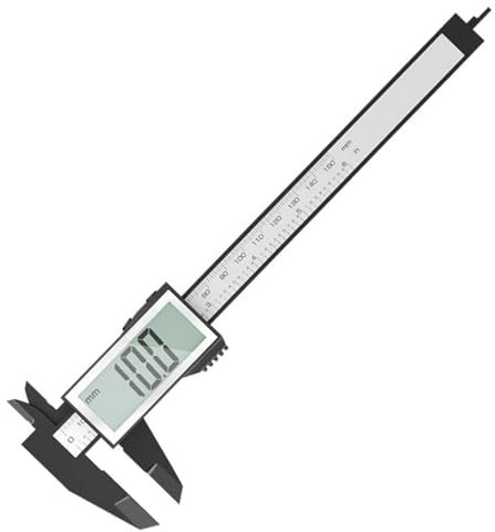 JZK calibro digitale elettronico da 150 mm in plastica con grande schermo LCD, 15 cm 6 pollici conversione metrica in pollici, misuratore di profondità, strumento di misura per diametro interno