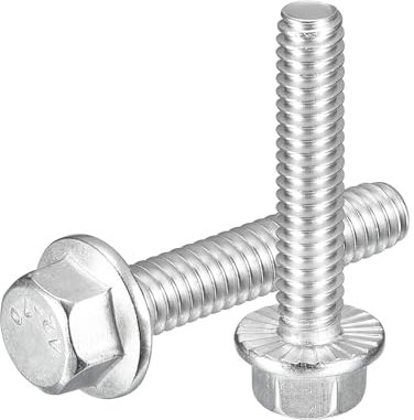 QUARKZMAN 25 tornillos hexagonales de 1/4-20 x 1-1/4 pulgadas con cabeza de brida, tornillos hexagonales de acero inoxidable 304, tornillos de accionamiento hexagonales 5.8 clase para maquinaria y